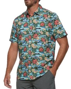 MADEFLEX HAWAIIAN PRINT UPF PERFORMANCE SHIRT