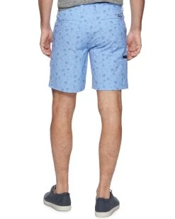 MADEFLEX ANY-WEAR HYBRID FLAMINGO PRINT SHORT - 8" INSEAM (FINAL SALE) -Style Vibe Shop M SM23SH1459 ANY WEAR HYBRID FLAMINGO PRINT 8 INCH SHORT LIGHT BLUE 011