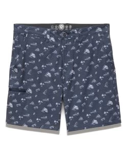MADEFLEX ANY-WEAR HYBRID SURF PRINT SHORT - 8" INSEAM (FINAL SALE) -Style Vibe Shop M SM23SH1460 ANY WEAR HYBRID SURF PRINT 8 INCH SHORT CHARCOAL 005