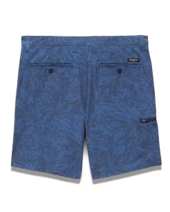 MADEFLEX ANY-WEAR HYBRID PALM PRINT SHORT - 8" INSEAM (FINAL SALE) -Style Vibe Shop M SM23SH1487 ANY WEAR HYBRID PALM PRINT 8 INCH SHORT NAVY 007
