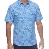 MADEFLEX FLAG ISLAND PRINT UPF PERFORMANCE SHIRT (FINAL SALE) -Style Vibe Shop M SM23WS1448 ASHBURN SS PERFORMANCE ISLAND PRINT SHIRT LIGHT BLUE MULTI 003