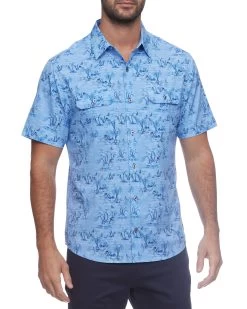 MADEFLEX FLAG ISLAND PRINT UPF PERFORMANCE SHIRT (FINAL SALE)