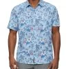 MADEFLEX TROPICAL PRINT UPF PERFORMANCE SHIRT (FINAL SALE) -Style Vibe Shop M SP23WS1193 TYBEE SS PERFORMANCE TROPICAL PRINT SHIRT LIGHT BLUE COMBO 729