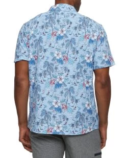 MADEFLEX TROPICAL PRINT UPF PERFORMANCE SHIRT (FINAL SALE) 9 MADEFLEX TROPICAL PRINT UPF PERFORMANCE SHIRT (FINAL SALE) -Style Vibe Shop M SP23WS1193 TYBEE SS PERFORMANCE TROPICAL PRINT SHIRT LIGHT BLUE COMBO 733