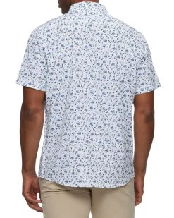 MADEFLEX GOLF PRINT UPF PERFORMANCE SHIRT (FINAL SALE) -Style Vibe Shop M SP23WS1212 STATESVILLE SS PERFORMANCE GOLF PRINT SHIRT WHITE COMBO 1439