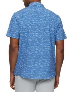 MADEFLEX FISH PRINT UPF PERFORMANCE SHIRT (FINAL SALE) -Style Vibe Shop M SP23WS1247 WAYCROSS SS PERFORMANCE FISH PRINT SHIRT BLUE COMBO 1382