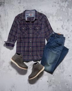 MAYBROOK VINTAGE WASHED WESTERN SHIRT -Style Vibe Shop OUTFIT 01 177