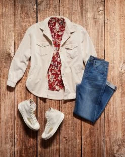 KINSEY FLORAL PRINT SMOCK NECK TOP -Style Vibe Shop OUTFIT 04 223