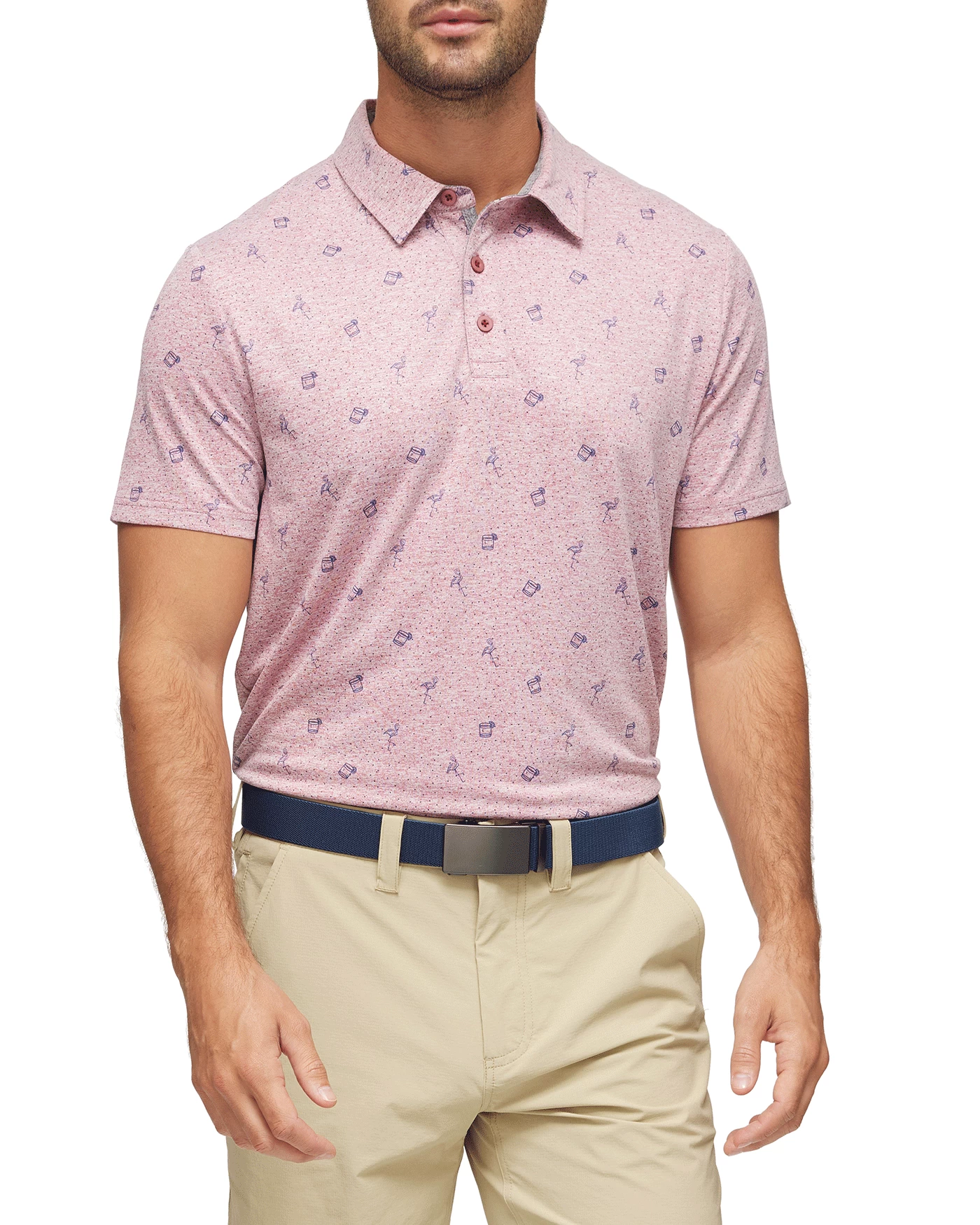 BEAUFORT FLAMINGO PRINT PERFORMANCE POLO (FINAL SALE) 4 BEAUFORT FLAMINGO PRINT PERFORMANCE POLO (FINAL SALE) - Image 2
