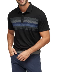 SHIELD CHEST STRIPE PERFORMANCE POLO -Style Vibe Shop OUTFIT 18 028 1