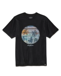 HAZY PALMS SLUB TEE (FINAL SALE) -Style Vibe Shop SM22SS769 HAZY PALMS SS TEE BLACK 004