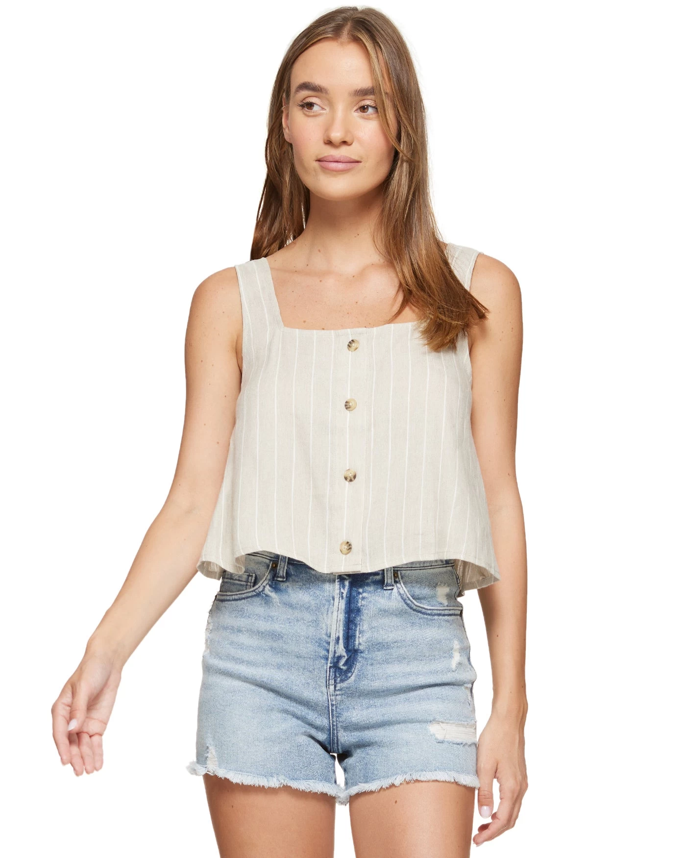 AVA LINEN-BLEND CROPPED TANK 6 AVA LINEN-BLEND CROPPED TANK - Image 4