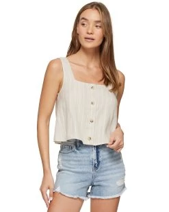 AVA LINEN-BLEND CROPPED TANK 13 AVA LINEN-BLEND CROPPED TANK -Style Vibe Shop SM23BL4053W GRYWHT ALDA SLEEVELESS BUTTONED CROP TOP 017 297808a1 b784 4bd9 af2d 9d41faad85a5