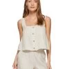 AVA LINEN-BLEND CROPPED TANK