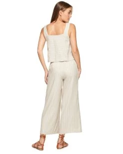 AVA LINEN-BLEND CROPPED TANK 11 AVA LINEN-BLEND CROPPED TANK -Style Vibe Shop SM23BL4053W GRYWHT ALDA SLEEVELESS BUTTONED CROP TOP 053 329a78dd 216d 44bc ad2d 5e37a38816b9