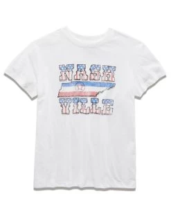 NASHVILLE KITTEN CAPITAL TEE -Style Vibe Shop SM23GT7085W WHT NASHVILLE KITTEN CAPITAL SS TEE 004