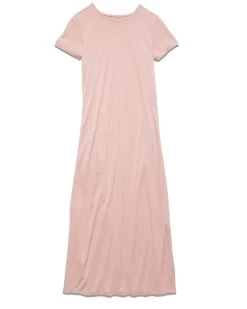 JUNE TEE SHIRT DRESS -Style Vibe Shop SM23KD9012W MAUVE TOVEY SS MAXI KNIT DRESS W POCKETS 008 1