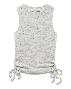 HAILEY HIGH NECK RUCHED TANK -Style Vibe Shop SM23KT7067W OTLHTR SLEEVELESS HIGH NECK RUCHED KNIT TOP 003 cc9e767a 318f 4565 a1d6 e0c296ec6741
