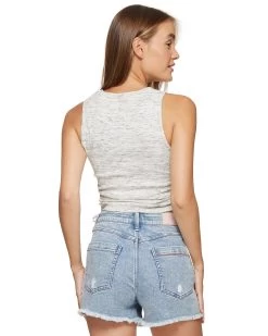 HAILEY HIGH NECK RUCHED TANK -Style Vibe Shop SM23KT7067W OTLHTR SLEEVELESS HIGH NECK RUCHED KNIT TOP 097 3daf9318 7f25 4d3a b90e 27cb573c5403