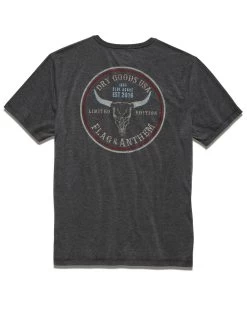 BULL SKULL STRIPED POCKET TEE (FINAL SALE) -Style Vibe Shop SM23SS1196 CHARCOAL 006