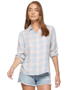 JESSA RELAXED SHIRT 22 JESSA RELAXED SHIRT -Style Vibe Shop SM23WS1228W LBPKYL ALLEMAN LS PLAID SHIRT 042
