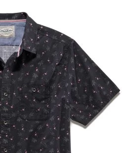 BARDWELL FLAMINGO PRINT SHIRT (FINAL SALE) 10 BARDWELL FLAMINGO PRINT SHIRT (FINAL SALE) -Style Vibe Shop SM23WS1371 BARDWEELL SS FLAMINGO PRINT SHIRT BLACK 004