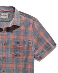 JAMESTOWN VINTAGE SOFT SHIRT 9 JAMESTOWN VINTAGE SOFT SHIRT -Style Vibe Shop SM23WS1418 JAMESTOWN SS VINTAGE WASH DOUBLE POCKET SHIRT RED NAVY 005 06020a42 efb1 4acc 959d 8798b204c7f5