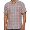 JAMESTOWN VINTAGE SOFT SHIRT -Style Vibe Shop SM23WS1418 JAMESTOWN SS VINTAGE WASHED SHIRT RED NAVY 005
