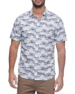PALMDALE BEACH PRINT SHIRT (FINAL SALE) -Style Vibe Shop SM23WS1447 WHITE 007