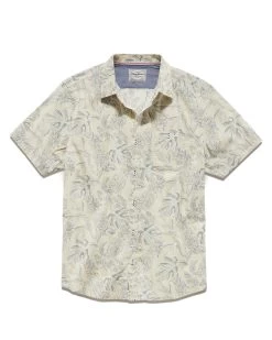 JETMORE PINEAPPLE PRINT SHIRT (FINAL SALE) -Style Vibe Shop SM23WS1509 JETMORE SS PINAPPLE PRINT SHIRT CREAM CHARCOAL 006