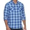 ABERDEEN WESTERN SHIRT -Style Vibe Shop SM23WS1725 ABERDEEN WESTERN SHIRT BLUE NAVY WHITE 010
