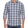 TIGERVILLE SHIRT -Style Vibe Shop SP18WS427 TIGERVILLE LS SHIRT NAVY WHITE PLAID 014