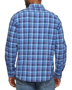 BARVIEW SHIRT 9 BARVIEW SHIRT -Style Vibe Shop SP18WS579 BARVIEW LS SHIRT MAUVE BLUE CHECK 006
