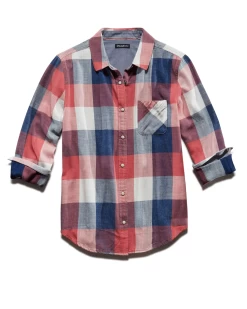 CHEYENNE SHIRT -Style Vibe Shop SP19WS965W CHEYENNE LS SINGLE POCKET SHIRT PINK BLUE WHITE 005