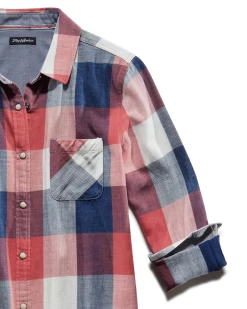 CHEYENNE SHIRT -Style Vibe Shop SP19WS965W sCHEYENNE LS SINGLE POCKET SHIRT PINK BLUE WHITE 005