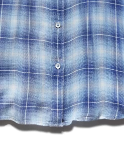 FERNLY RELAXED SHIRT -Style Vibe Shop SP22WS1033W FERNLY LS SINnGLE POCKET SHIRT BLUE WHITE 019