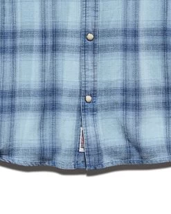 GALLATIN VINTAGE WASHED SHIRT (FINAL SALE) -Style Vibe Shop SP22WS113 GALLATIN SSs VINTAGE WASH SHIRT LIGHT BLUE NAVY 004