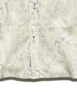 MADEIRA PINEAPPLE PRINT LINEN-BLEND SHIRT (FINAL SALE) -Style Vibe Shop SP22WS132 DESTIN SS PINAPPdLE PRINT SHIRT CREAM CHARCOAL 002