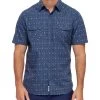 SCOTTSDALE SOUTHWESTERN GEO PRINT SHIRT (FINAL SALE) -Style Vibe Shop SP22WS202 NAVY COMBO 009