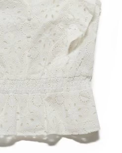 ASHBY EYELET RUFFLED FLUTTER SLEEVE TOP (FINAL SALE) 15 ASHBY EYELET RUFFLED FLUTTER SLEEVE TOP (FINAL SALE) -Style Vibe Shop SP23BL4004W WHITE 009 c650a42d d65d 4520 9c55 448281b960b9