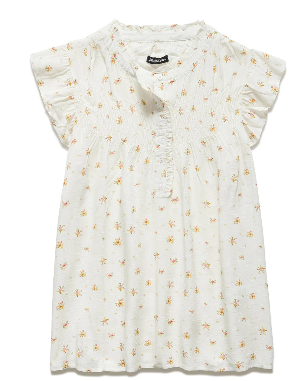 CASEY FLORAL PRINT RUCHED FLUTTER SLEEVE TOP 5 CASEY FLORAL PRINT RUCHED FLUTTER SLEEVE TOP - Image 3