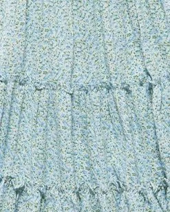 ELMIRA FLORAL SMOCKED PUFF SLEEVE MINI DRESS -Style Vibe Shop SP23DR5013W ELMIRA PUFF SLEEVE SMOCKED FLORAL MINI DRESS BLUE GREEN WHITE 008