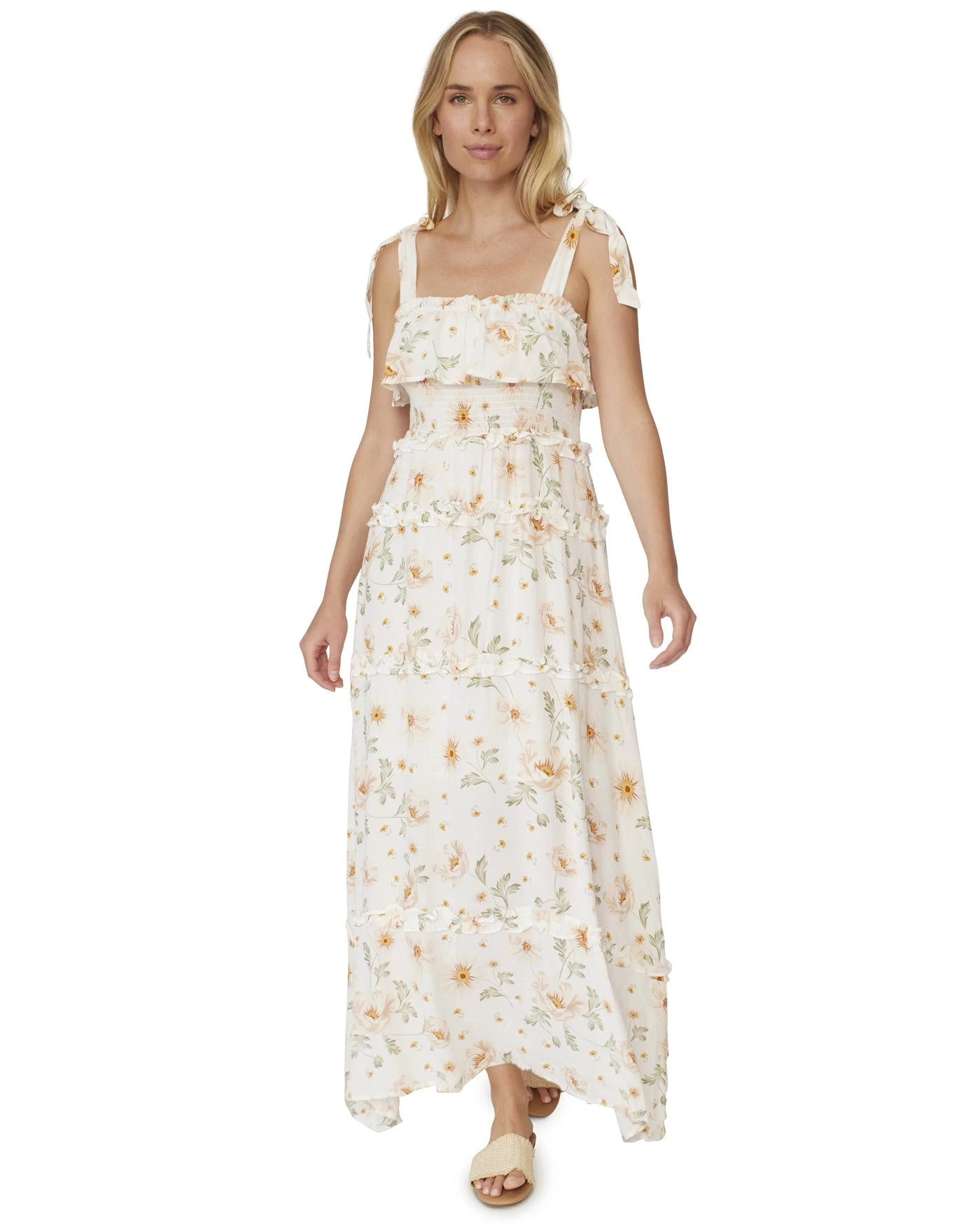 ELSA FLORAL TIE-STRAP SMOCKED MAXI DRESS 6 ELSA FLORAL TIE-STRAP SMOCKED MAXI DRESS - Image 4