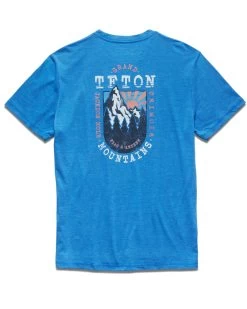 TETON MOUNTAINS TEE (FINAL SALE) -Style Vibe Shop SP23SS1168 TETON MOUNTAINS SS GRAPHIC TEE BLUE 308