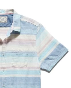 MASON STRIPED LINEN-BLEND SHIRT (FINAL SALE) 7 MASON STRIPED LINEN-BLEND SHIRT (FINAL SALE) -Style Vibe Shop SP23WS1050 MASON SS STRIPED SHIRT BLUE WHITE MAUVE 005 bd5a771d 51ca 4837 9c9c 392e34dd393c