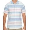 MASON STRIPED LINEN-BLEND SHIRT (FINAL SALE) 2 MASON STRIPED LINEN-BLEND SHIRT (FINAL SALE) -Style Vibe Shop SP23WS1050 MASON SS VERIGATED STRIPE SHIRT BLUE WHITE PINK 009