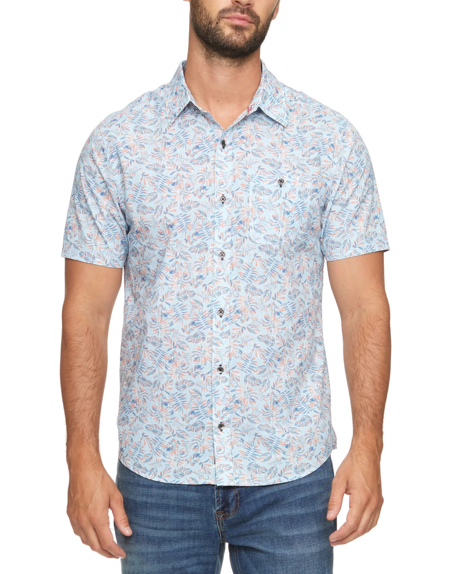 KISSIMMEE VINTAGE WASHED PALM PRINT SHIRT (FINAL SALE) 3 KISSIMMEE VINTAGE WASHED PALM PRINT SHIRT (FINAL SALE)