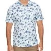 MIAMI PALM PRINT SHIRT (FINAL SALE) -Style Vibe Shop SP23WS1101 PENSACOLA SS PALM TREE PRINT SHIRT MINT NAVY 212