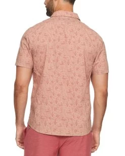 MOAB DESERT PRINT SHIRT (FINAL SALE) -Style Vibe Shop SP23WS1104 MOAB SS VINTAGE WASH DESERT PRINT SHIRT WASHED RED 007