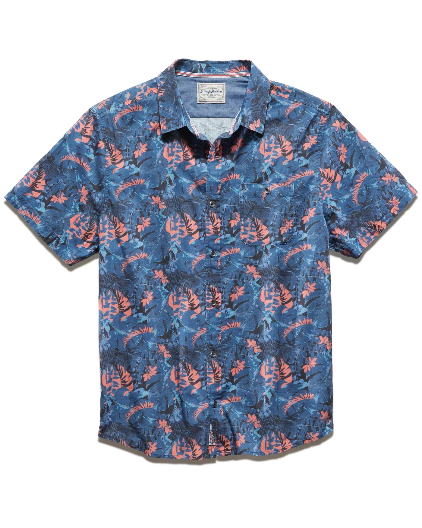 POMPANO VINTAGE WASHED TROPICAL PRINT SHIRT (FINAL SALE) 4 POMPANO VINTAGE WASHED TROPICAL PRINT SHIRT (FINAL SALE) - Image 2